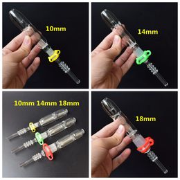 Mini Nectar Collector Kit avec 10/14 / 18mm Titanium Tip Quartz Tip Oil Rig Pipes en verre pour Bangs en verre