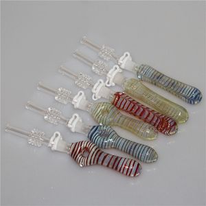 Kit de narguilé Mini Nectar Pipe avec pointe d'ongle en quartz 10mm joint tuyau en verre tuyaux à main plate-forme pétrolière bong