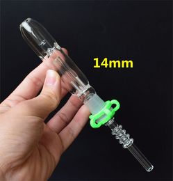 Mini kit de colector de néctar con punta de cuarzo 10 mm 14 mm 18 mm Clavo invertido mini tubo de vidrio Tubos de concentrado de plataforma de aceite para pipa de fumar