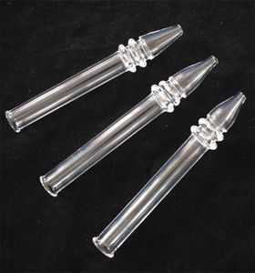 Mini tubo de paja de clavo de cuarzo NC con puntas de filtro transparente Probador para fumar agua de vidrio Pipas de mano baratas
