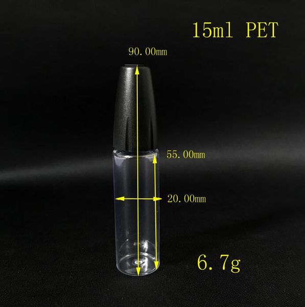 Mini Botella de aguja 10ml 15 ml de vial transparente con botella de punta de punta de aguja larga para fumar accesorios de aceite frasco líquido