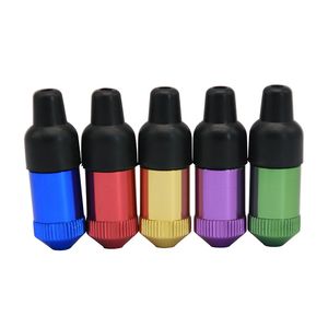 Mini Nipple Snuff Bottle Smoking Pipes Metaal met gaas pad snorter opslag en snuif 2 in 1 pocket snuffer creatieve kruidendispenser 6 kleuren