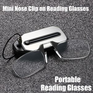 Mini Neus Clip op Draagbare Leesbril Mannen voor Vrouwen Randloze Draagbare Vergrootglas Verziend Bril Eyewear Dames 240122