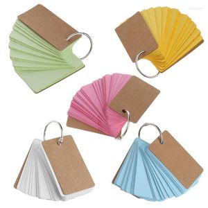 Mini Note Pad Kraft Paper Binder Ring Easy Flip Flash Cards Studie Memo Pads Diy briefpapier Drop