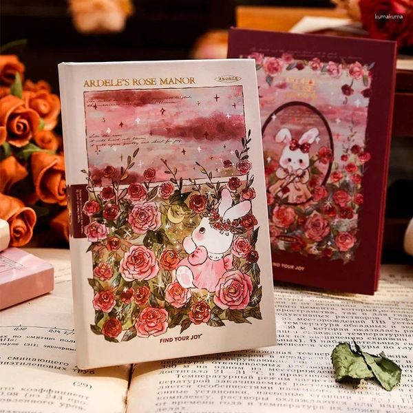 Mini cuaderno Adele's Rose Manor Series página en blanco A7 lindo libro de bolsillo hermoso diario Bloc de notas portátil para estudiantes