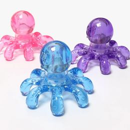 Mini mini forma de pulpo masaje personal músculo relajante cuerpo masaje cuello herramienta de masaje de cristal masaje portátil