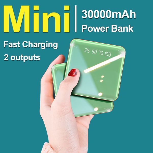 Mini batterie externe de charge rapide à sens unique 30000mAh batterie externe à affichage numérique haute capacité avec lampe de poche pour Xiaomi iphone