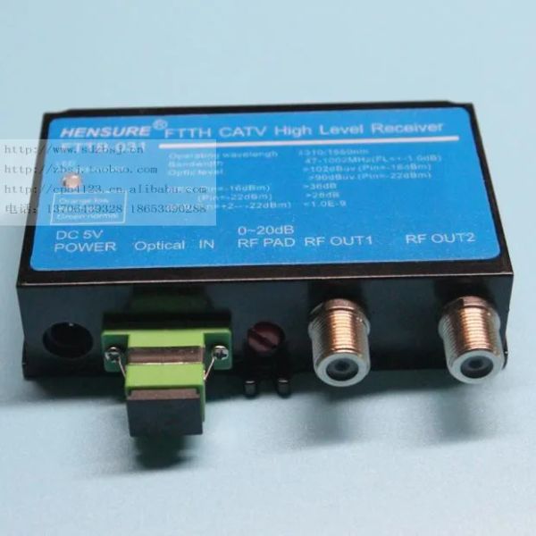 Mini récepteur optique bidirectionnel 102dbu CATV, récepteur de haut niveau, bâtiment de couloir, Fiber optique FTTB, télévision analogique numérique Ultra-faible