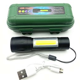 Mini lampe de poche d'extérieur à forte charge COB, en alliage d'aluminium, LED en plastique, Portable 511, petite lampe de poche 938113