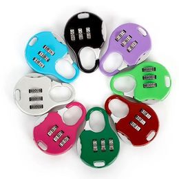 Mini candado 3 Dial dígitos contraseña combinación cerraduras equipaje Metal código bloqueo viaje GYM Locker Patry Favor 8 colores venta al por mayor ss0207