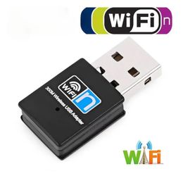 Mini PC Wifi Adaptador 150m/300m CARDA DE NETA DE COMPUTADOR DE COMPUTADORA USB WIFI 802.11N/G/B Adaptador de receptores WiFi USB portátiles