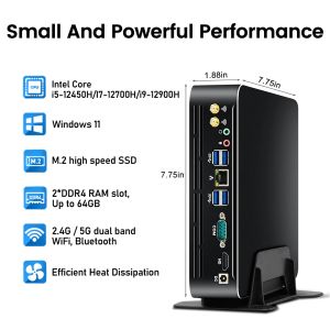 Mini PC Windows 11 Core I5 ​​12e processor DDR4 32GB 512 GB SSD Linux WiFi 6 4K Mini Computer Minipc Desktop Gaming Computer