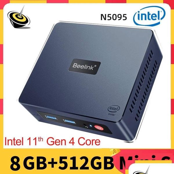 Mini PC Beelink S Gamer PC Windows 11 Intel N5095 DDR4 8 Go 128 Go 256 Go 1000M Lan Ordinateur de jeu contre J4125 Gk T4 Pro Drop Delivery Com Dhswj