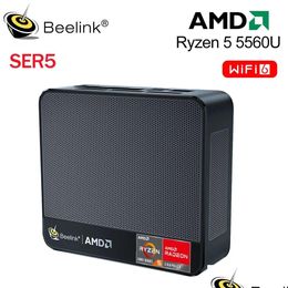 Mini PCS Beelink Ser5 WiFi6 PC AMD Ryzen 5 5560U DDR4 RAM 16GB NVME 500GB 1TB SSD BT5.2 4K 60HZ 1000M USB3.2 Ordinateur de jeu de bureau Dr Otoix