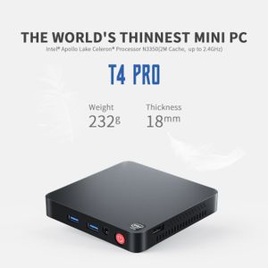 Mini-pc's Beelink T4 Pro Mini-pc Intel Celeron N3350 Tot 2,4 GHz Windows 10 Desktop 4GB64GB 2,4/5,8 GHz WiFi BT4.0 Dubbel 4K-scherm 230925