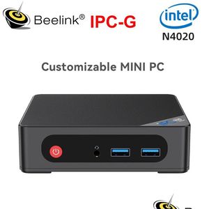 Mini PC Ipc-G personnalisable sans ventilateur Intel Celeron N4020 jusqu'à 2,8 GHz Ddr4 SSD 2 Xgigabit Lan Wifi5 Bt5.1 1Xhd 1Xdp 3Xusb3.0 Drop Del Otpqi