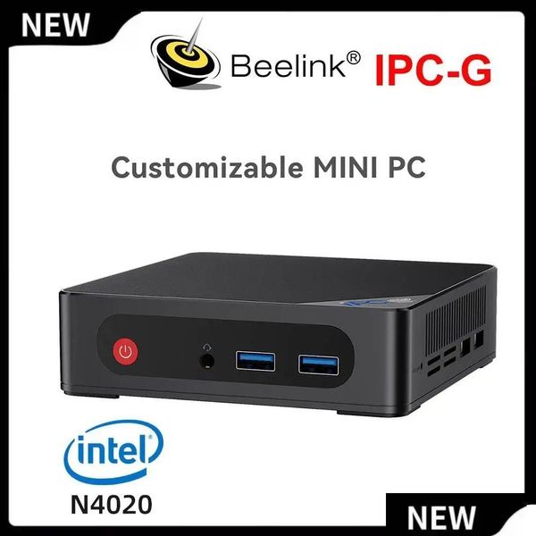 Mini PC IPC-G sans ventilateur IPC personnalisable ordinateur industriel Intel Celeron N4020 jusqu'à 2,8 GHz DDR4 SSD 2Xgigabit Lan Wifi5 BT5.1 Dro Otvkz