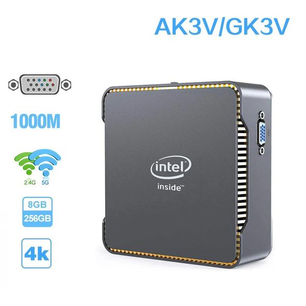 Mini PC PC Ak3V Intel Celeron J3455 Quad Core DDR4 8 Go 128 Go Windows 10 Bureau avec port HD VGA 1000M Lan BT4.2 Drop Delivery Comput Otkkj