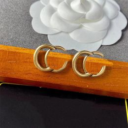 Mini aretes de perlas aretes de diseño joyería de lujo chapado en oro letras vintage chapado en oro cjeweler popular cristal mini moda orecchini aretes de mujer