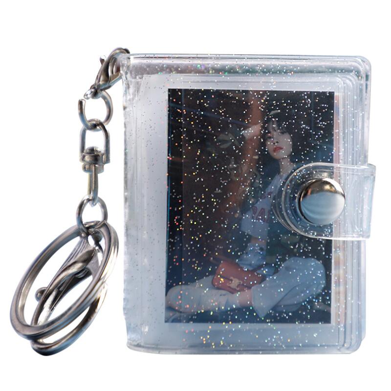 Mini Photo Album Key Rings Small Instant Picture Albums Pendant ID Pictures Storage Interstitial Pocket Keyring Lover Memory Gift