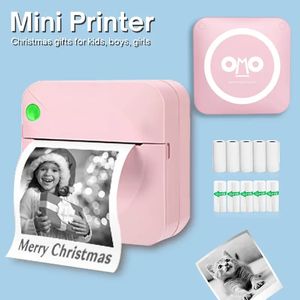 Mini impresora fotográfica portátil inalámbrica BT Foto térmica para teléfono móvil IOS Android, etiqueta de estudio de regalo de impresión sin tinta con 11 rollos de papel