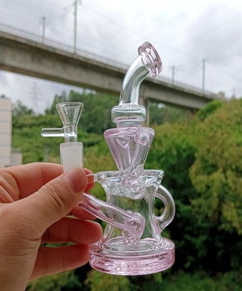 Mini verre rose Bong narguilés huile Dab plate-forme recycleur d'eau tuyaux pour fumer avec femelle 14mm Joint4412344