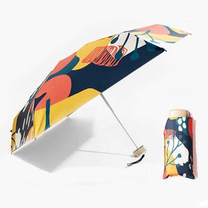 Mini Pocket 5 Folingsunshade NY Paraplu Regen Dames Bescherming UV Draagbare Compacte Vouwen 210626
