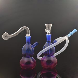 Mini poche verre brûleur à mazout Bong fumer narguilés pour recycleur Dab Rig cire Dabber trousse à outils tabac sec herbe cuillère tuyau