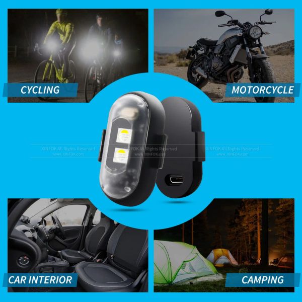 Mini bolsillo LED LED STROBE LEGURA DE 8 COLORES LED de señal de giro para equipos para bicicletas de automóvil Partes de motocicleta LED DE DRONE