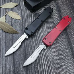 Mini Pocket Otf Au.To Open Knife 440c Blade Zinc Alloy Gather EDC Camping Survival Tool avec 10pcs Lames amovibles pour les cadeaux