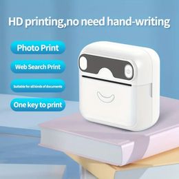Mini-pocketprinter, draagbare thermische printer voor Android/IOS APP, inktloos, perfect voor thuis, op kantoor, studiewerk!