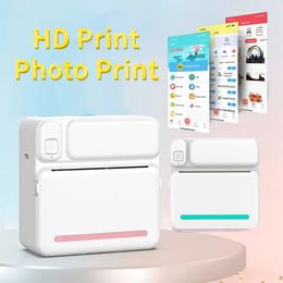 Mini Pocket Printer Draadloze BT Thermische Printer Met Thermisch Papier Draagbare Printer Voor Foto Label Afbeelding Studie Note Schilderen Compatibel met IOS Android