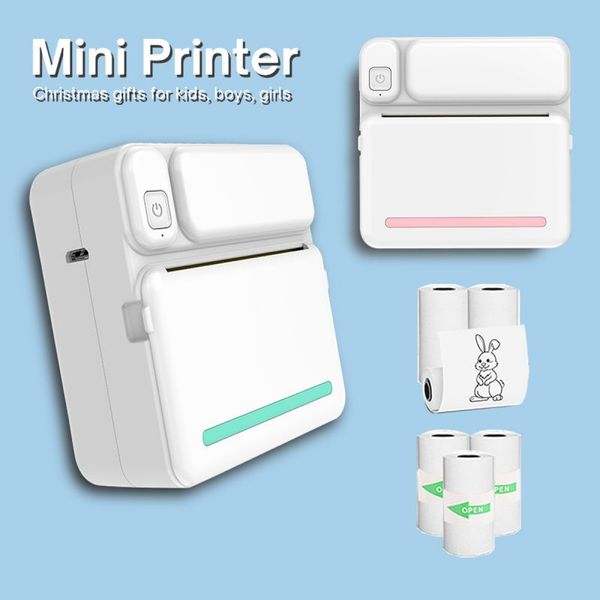 mini imprimante de poche sans fil bt imprimante thermique avec papier thermique imprimante portable pour photo étiquette image étude note peinture