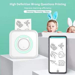 Pocket Thermal Printer Portable Mini Wirelessly BT Connect 200dpi Photo Label Memo List Printing Wireless Printer Clearly for Kids Student Wrong Question Record