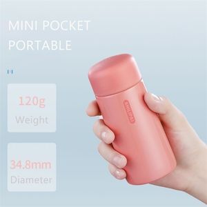 Mini poche thermos bouteille d'eau avec filtre à thé 304 gobelet en acier inoxydable fiole à vide double paroi café tasse de voyage 211109
