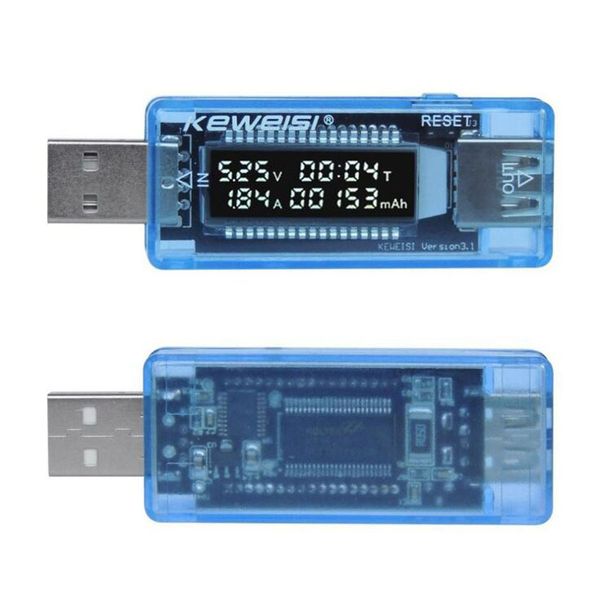 Mini medidor multímetro portátil con pantalla LCD de 0,91 pulgadas, capacidad de cargador USB, Detector de voltaje de corriente de energía