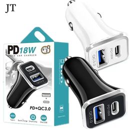 Mini chargeur de voiture portable 12W 2,4 A à deux ports Adaptateurs d'alimentation automatiques pour Ipad Iphone x xr 12 13 14 Pro Max Huawei Xiaomi Téléphone Android avec boîte de vente au détail JT