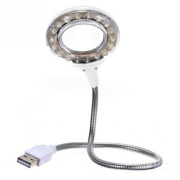 Mini Portable 18 Led USB Lampe de Bureau Ordinateur Portable Table liseuse Loupe Forme Maison Chambre Décor Éclairage