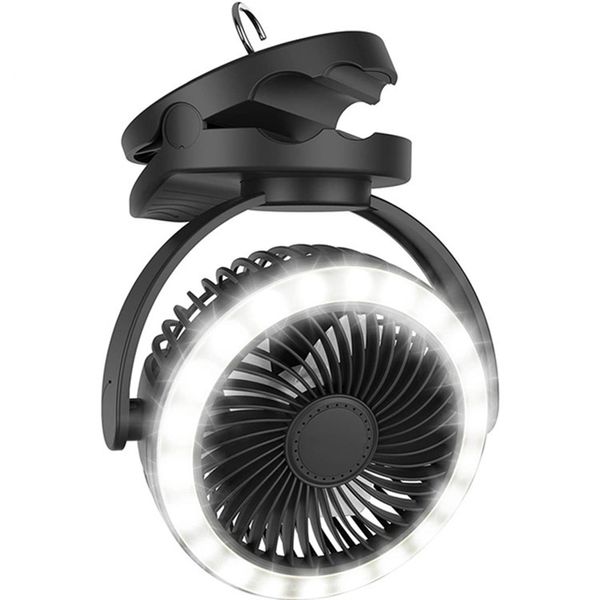 Mini Draagbare Elektrische Ventilator 10000mAh Batterij USB Oplaadbare Camping Plafond Clip Fan Met LED Tafellamp Luchtkoeling Ventilador