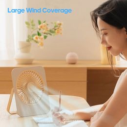 Mini ventilateur portable USB Bureau de bureau de bureau Strong Air Flow Sleect Operation 3 Speed ​​Wit Wind 360 ° Ventils debout rotatifs pour la chambre à la maison