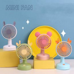 Mini Portable Handheld Fan USB oplaad luchtkoeling Desktopventilator met telefoonhouder buitenreizen binnen