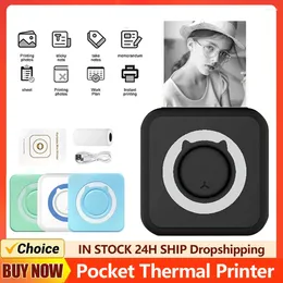 Mini Portable Label Printer Bluetooth-compatibele draadloze Smart Inkless 200DPI voor foto's