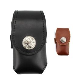Mini clip en cuir portable sur porte-balle de golf pochette t-shirts sac de rangement noir marron sac de taille sac outil d'aide cadeau accessoires de golf 240328