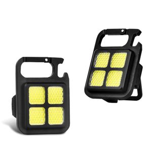 Mini lampes de poche LED portables USB Rechargeable COB porte-clés lampes de travail 3 Modes étanche Camping en plein air aimant lampe torche