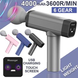 Mini draagbare massagegeweer spiermassager kop achterhals been body sport ontspanning rustgevende touchscreen mini pistola de masaje portatil