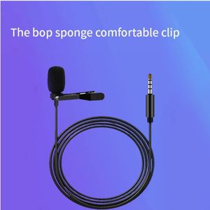 Mini micrófono portátil, micrófono pequeño de teléfono, transmisión en vivo, grabación de computadora de teléfono móvil 33.5 mm Condensador Clip-on Lapel Lavalier Mic