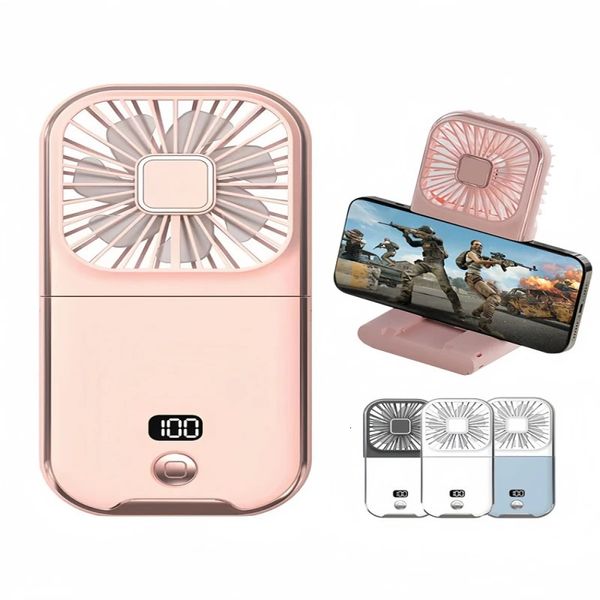 Ventilador de mano al aire libre portátil cuello colgante USB Cargo de 3000 mAh Batería alimentada 180 ° Mesa inalámbrica plegable Enfriamiento de aire 240415