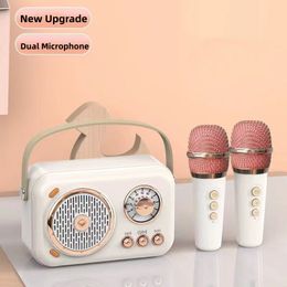 Mini altavoz portátil con Bluetooth para Karaoke al aire libre con micrófono inalámbrico compatible con tarjeta TF subwoofer de alto volumen Caixa De Som regalo para niños