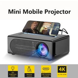 Mini Portable Projector 4K 1080p 3D LED Video Wired Screen Projection Full HD Home Theatre Cinema Game Proyector 240419