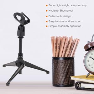 Mini Draagbare Tafel Tops Microfoon Stand Zinklegering Metalen Statied Mic Stand Bracket Ondersteuning Desktop Instelbaar